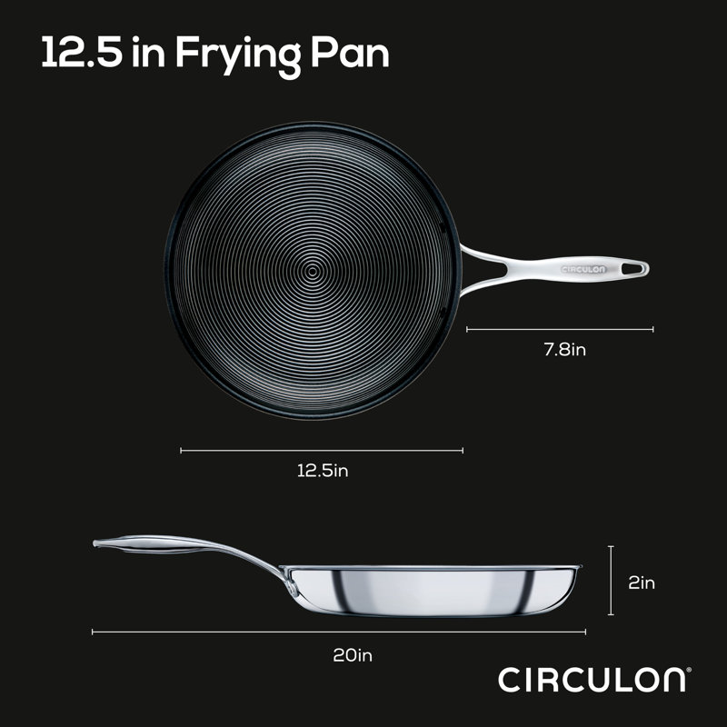 Circulon 12.5-Inch Stainless Steel Nonstick Frying Pan with SteelShield