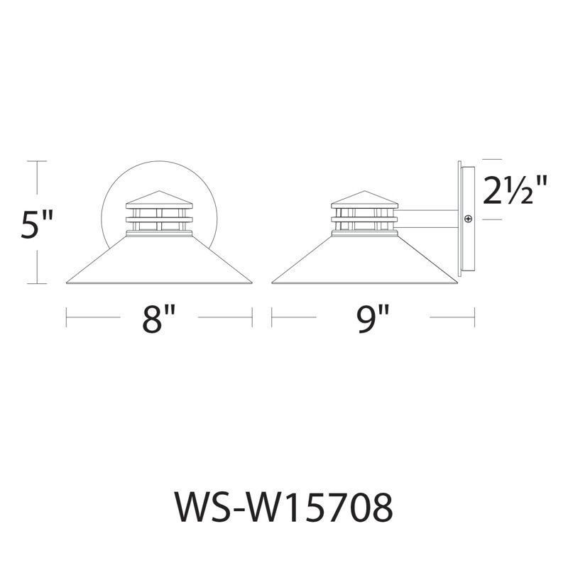 Sodor LED Outdoor Armed Sconce, 5" H x 8" W x 9" D, Black