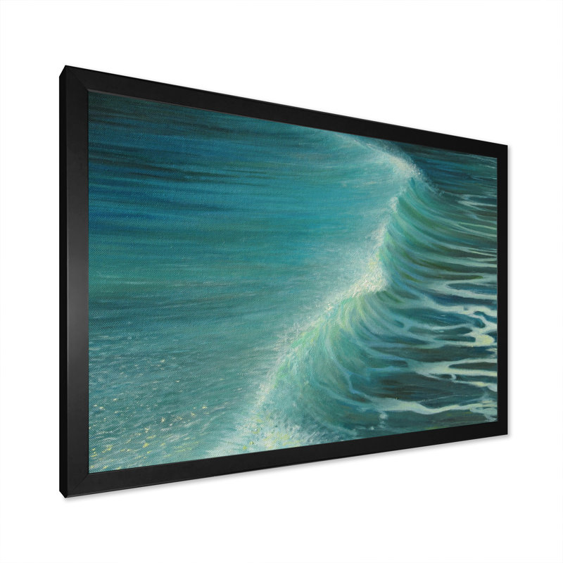 «Sumer Blue Sea Foam», reproduction sur toile, H 8 po x l 12 po x P 1 po, Cadre d'angle fermé noir