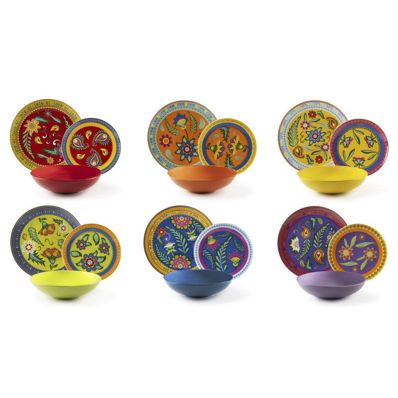 Gipsy Soul Piece Porcelain Dinnerware Set - Service for 6