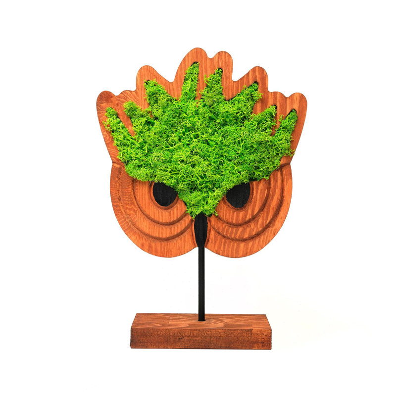 Objet décoratif, H 11 po x l 7,86 po x P 0,71 po, Vert / noyer