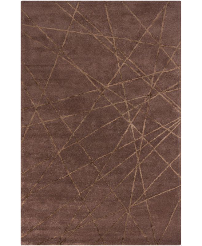 Tapis brun géométrique Lee-Yin, 5 pi x 8 pi