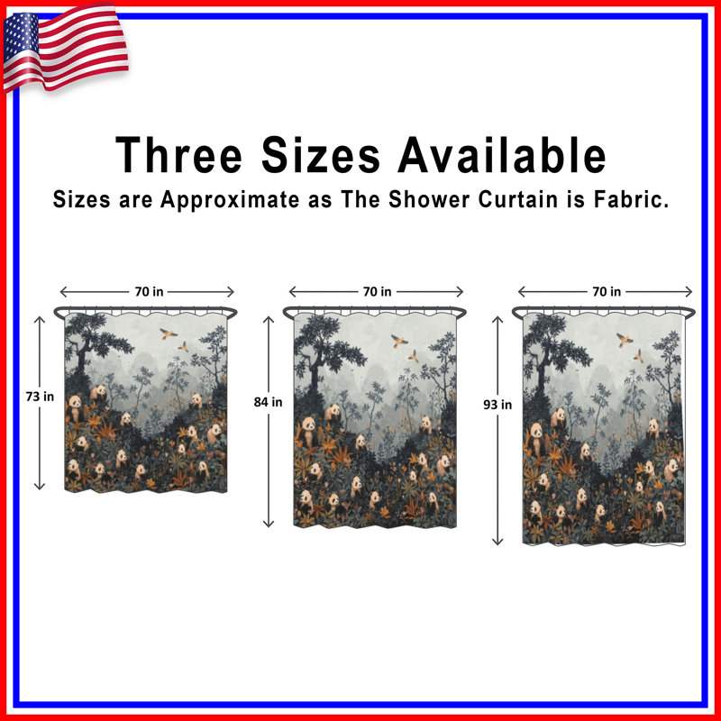 Rideaux de douche Pandas In Forest Extra Long, L 70 po x H 72 po