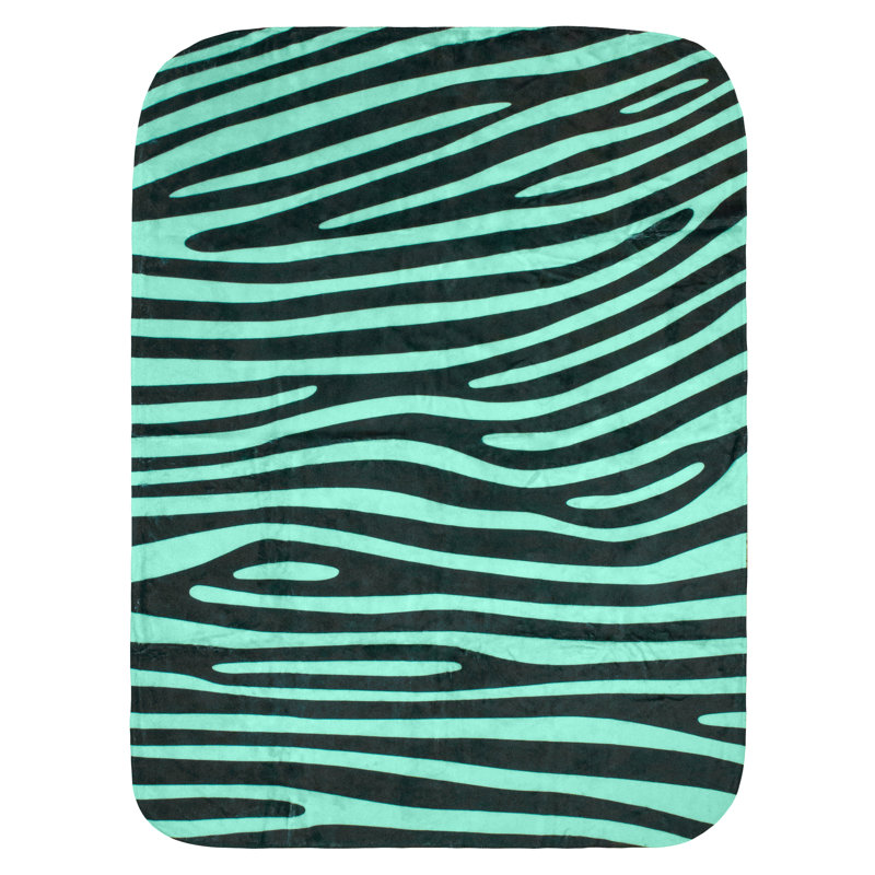 Plain Weave / Muslin Throw Blanket, Teal/Black, 42" W x 60" L