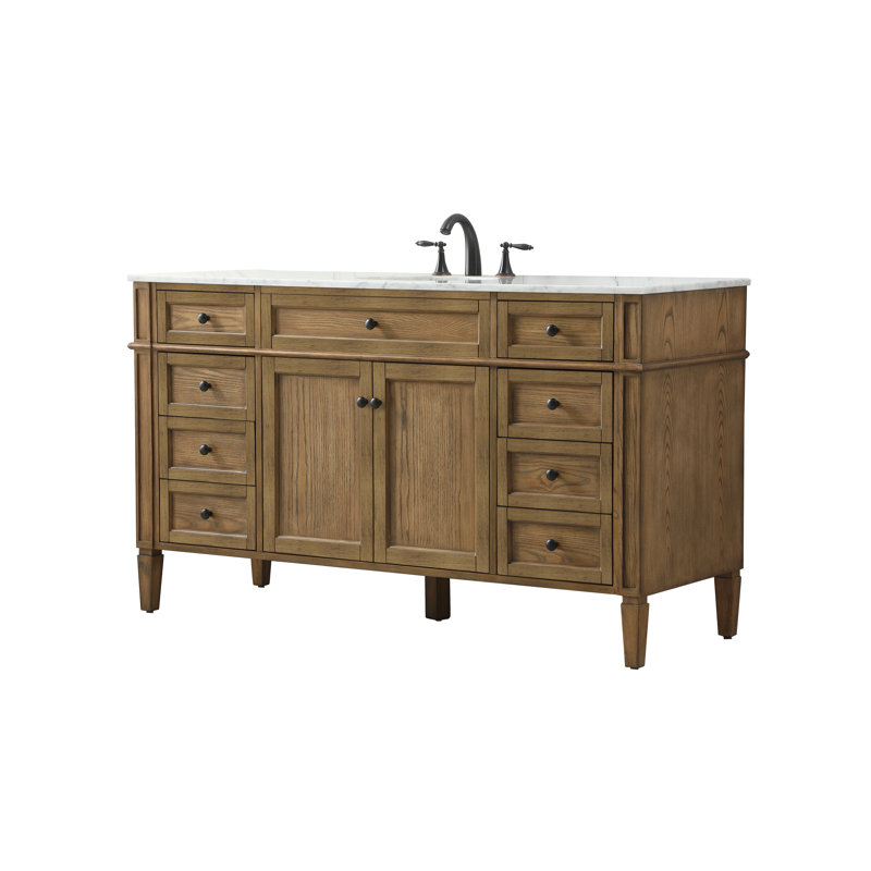 Ensemble de meuble-lavabo simple 60 "Rivers, Bois flotté