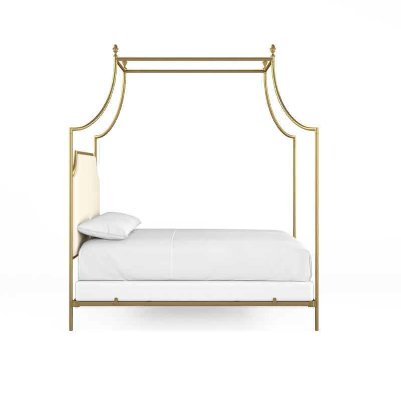 337 Flying Arch Canopy Bed | Complete Canopy, Queen, Gold Medal/Beige