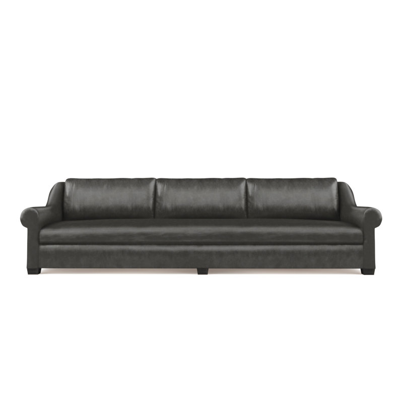 Canapé Thompson, Cuir rétro graphite, H 32 po x l 84 po x P 41 po, Ébène