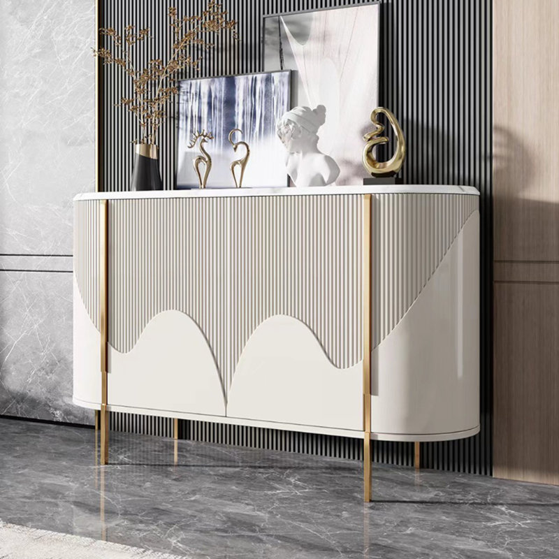 Buffet de salle à manger de luxe American, H 35,43 po x l 62,99 po x P 15,75 po, Blanc