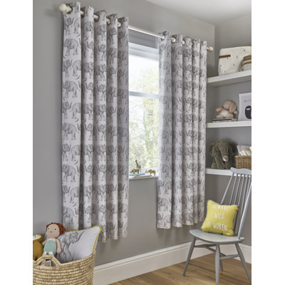 Cotton Blend Blackout Curtain Pair