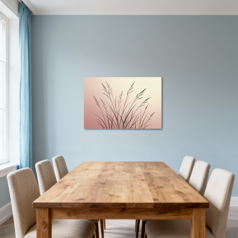 Plantes et fleurs Silhouette herbe contre ciel dégradé doux, H 24 po x l 36 po
