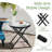 Folding Patio Side Table with Tempered Glass Tabletop