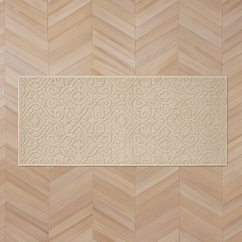 Laura Ashley  Feya Solid  Hi-Low Tufted Rugs, Runner 2'2" x 5', Beige