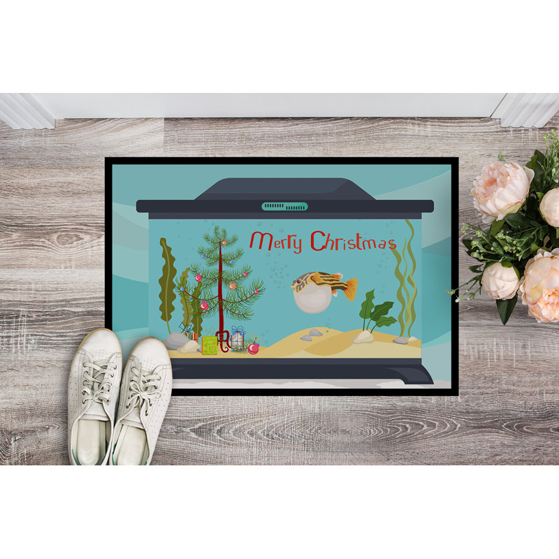 Tapis d'entrée antidérapant Insta, Poisson-globe, 18" W x 27" L