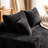 Compression Sofas, 69 Inch Black Corduroy Modern Floor Couch for Home