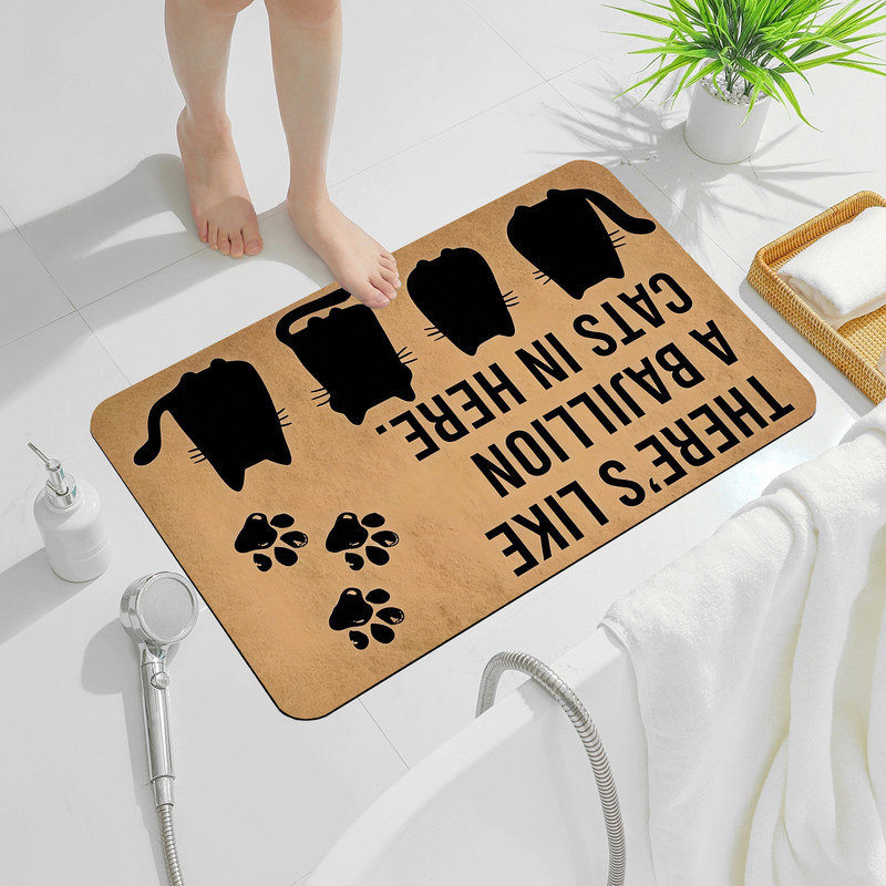  Tapis d'entrée antidérapant pour l'extérieur, 16 po x 24 po, chaton, chaton bienvenu, 16 po x 24 po