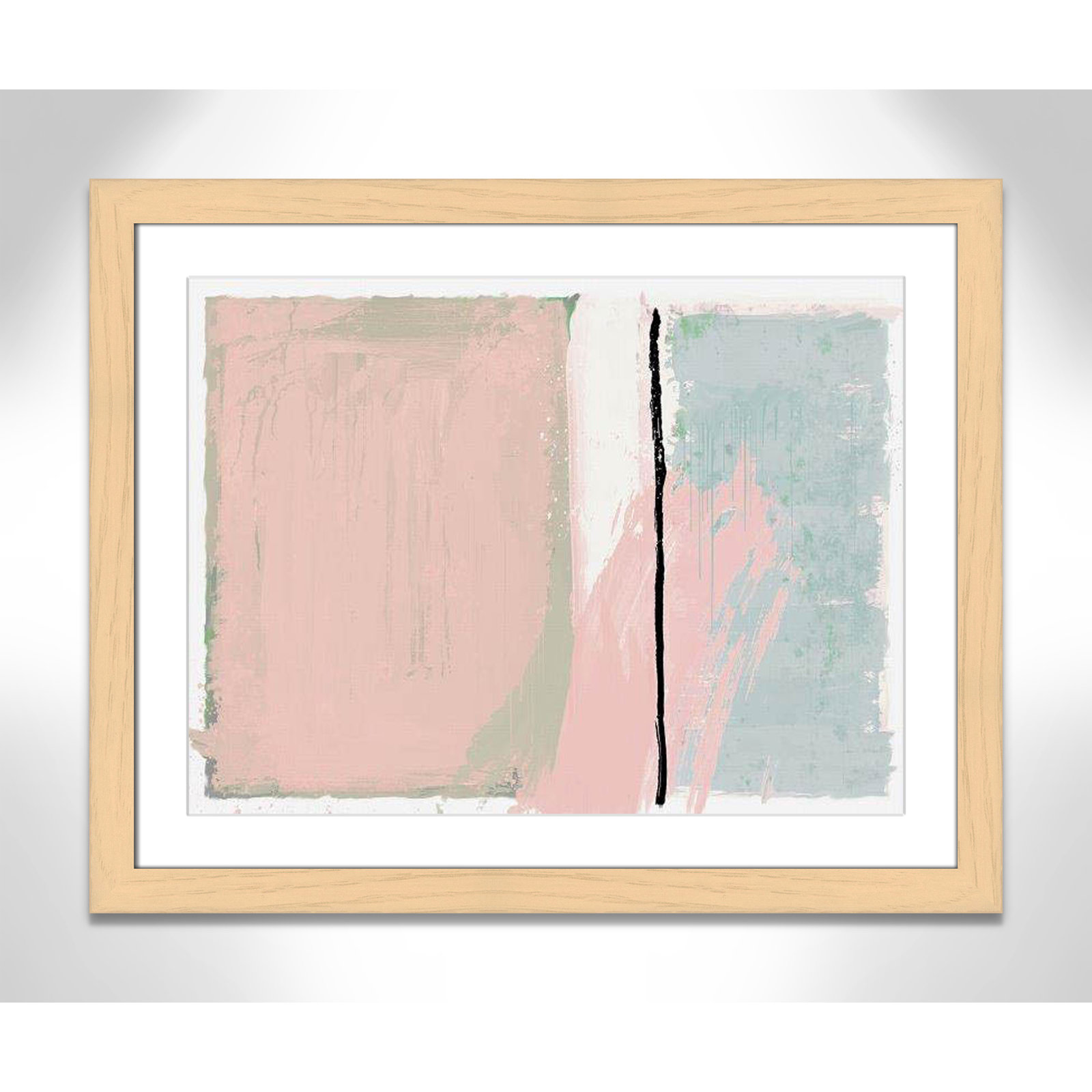 Pastel Opulance Print, 25" H x 31" W x 1.25" D, Natural Cube Picture Framed, White