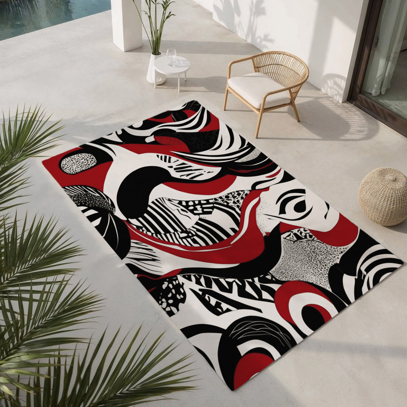 Tapis intérieur et extérieur Lunar Passion, Rectangle 9 pi x 12 pi