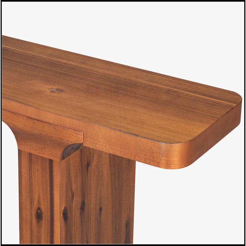 Table d'entrée élégante en placage d'acacia, Naturel