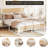 Rattan Bed Frame, Boho Style Headboard & Heavy Duty Steel Slats, No Box Spring Needed Metal Platform Bed-1026936645