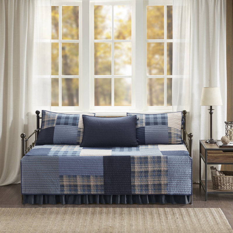 Woolrich Sunset Oversized Cotton Quilt Mini Set, King/Cal. King Quilt + 2 King Shams, Blue