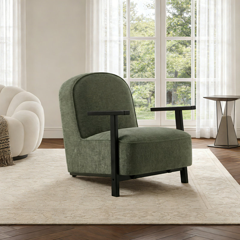 27.8" W Accent Chair Upholstered Armchair for Living Room, Green