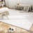 Damal Cozy Faux Rabbit Fur Area Rug Machine Washable Rug in White-66013046