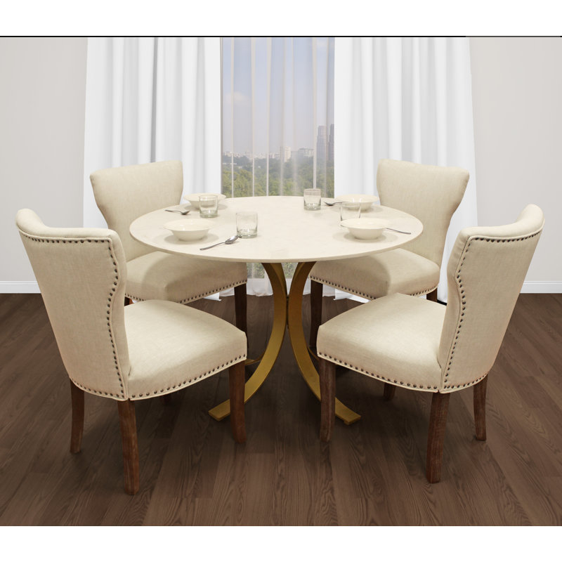 Ensemble repas pour 4 personnes Aryhanna, Beige / Brun