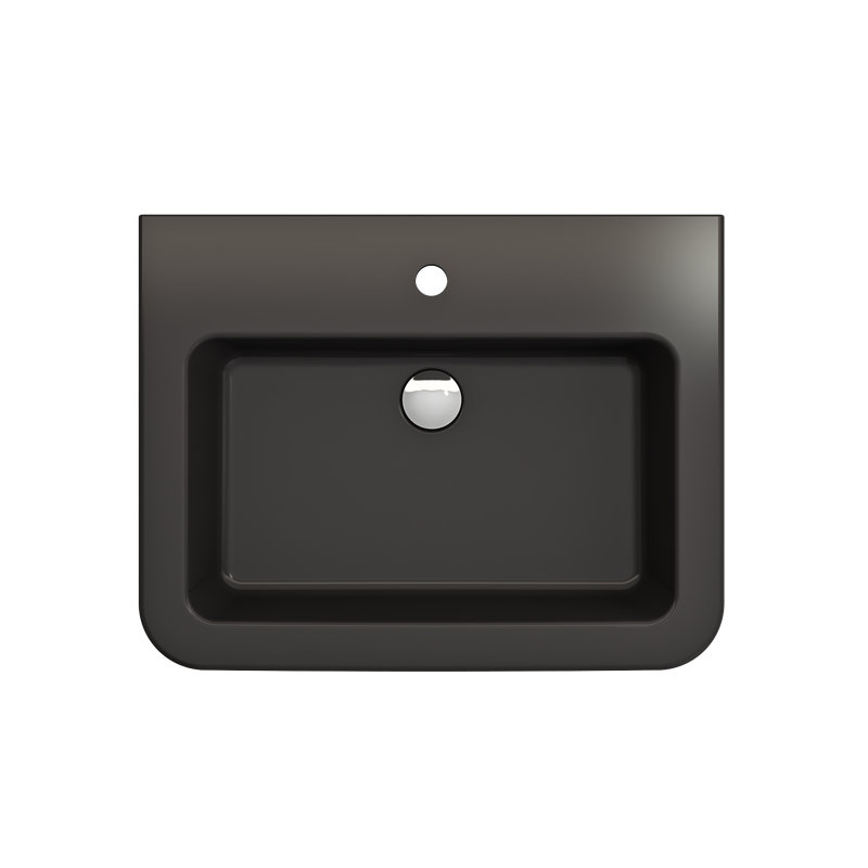 Parma 25.59'' L Bathroom Sink, Matte Black, 8" Widespread