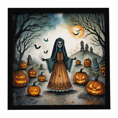 La Llorona, squelette effrayant d'Halloween, impression sur métal encadrée
