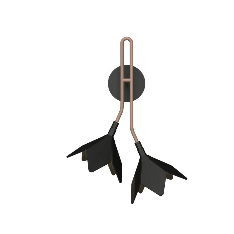 Sakura 2 - Light Armed Sconce, Charcoal