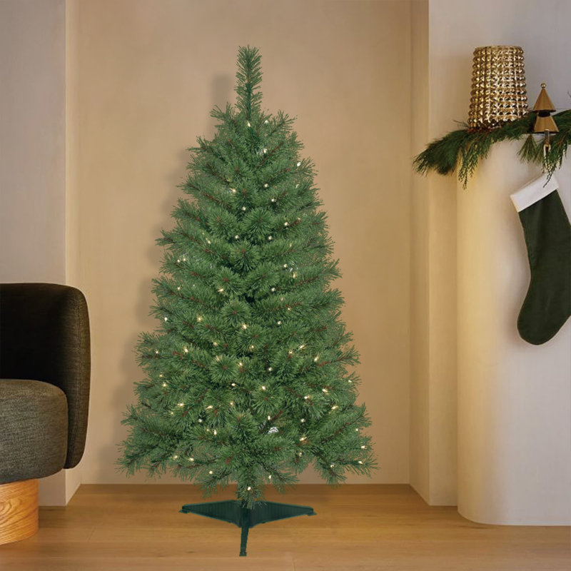 Arbre de Noël artificiel pin vert 4 pi avec 150 lumières claires