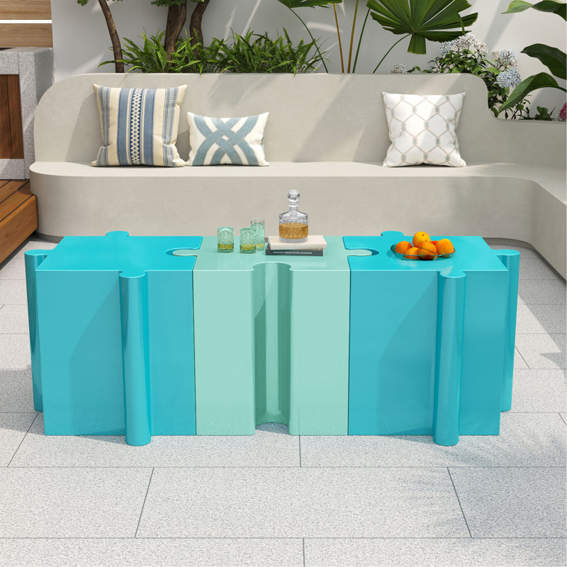 Ensemble de 3 tables de casse-têtes artistiques, tables d'appoint modulaires MGO avec emboîtement (2 convexes et 1 concave), capacité de 200 lb pour l'intérieur et l'extérieur