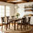 7 Piece Dining Table Set,Rectangle Dining Table With Upholstered 6 Chairs