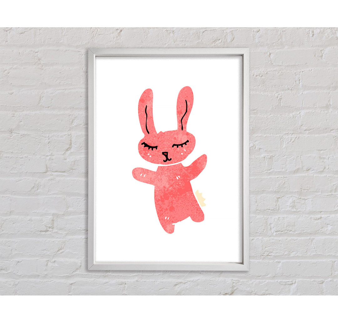 Pink Bunny Hug - Einzelner Bilderrahmen Kunstdrucke auf Leinwand