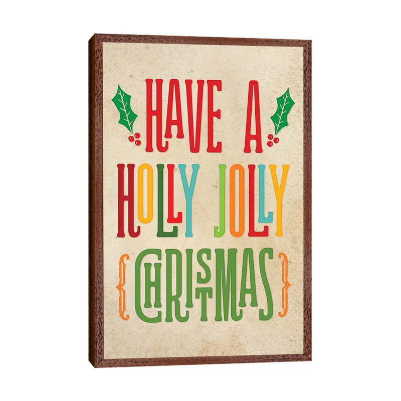 Colourful Christmas I - Print on Canvas, Classic Brown Wood Framed, 101.6 cm H x 66.04 cm W
