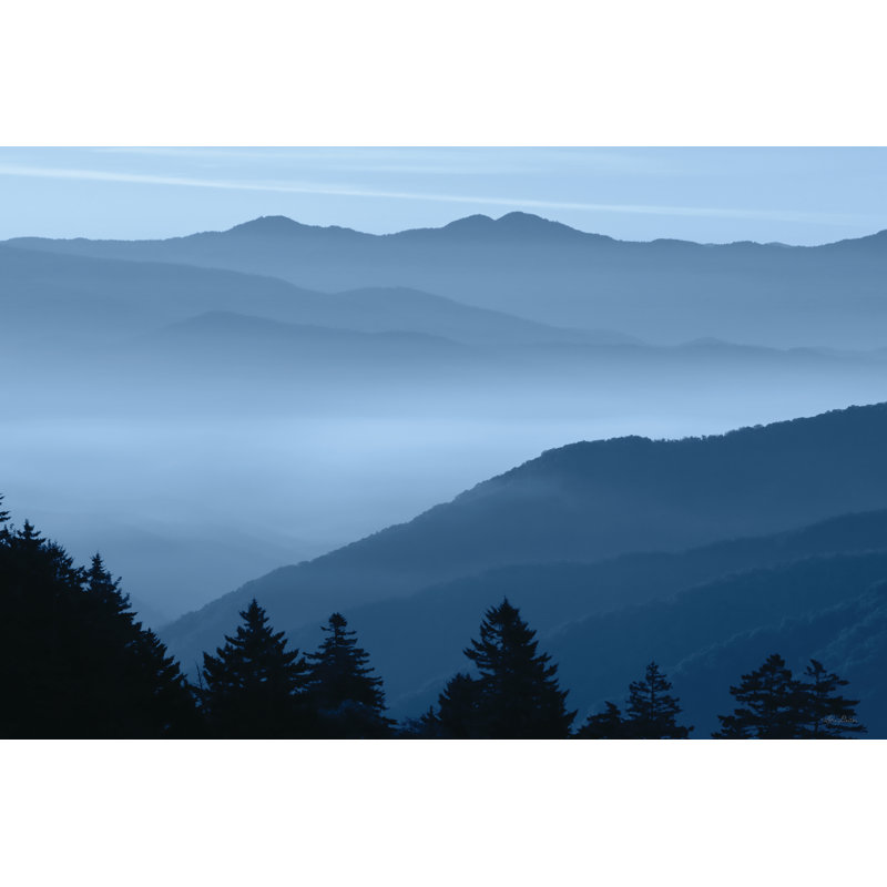 Mountain Morning Blues II par Lori Deiter, H 8 po x l 12 po, Cadre simple argenté