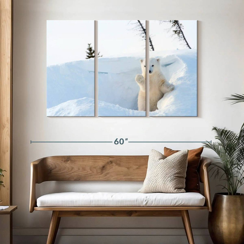 Brampt Polar Bear Cub Greeting, 32" H x 50" W