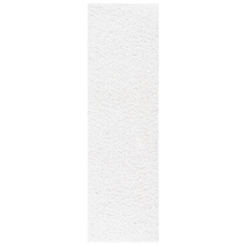 Assar Handmade Shag White Area Rug , Runner 2'3" x 8'