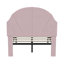UK & EU Single Velvet Kids Bed Frame with Adjustable Headboard, Soft Upholstered Children's Bed, Pink & Beige, 90x190/200cm-839344553-839344596