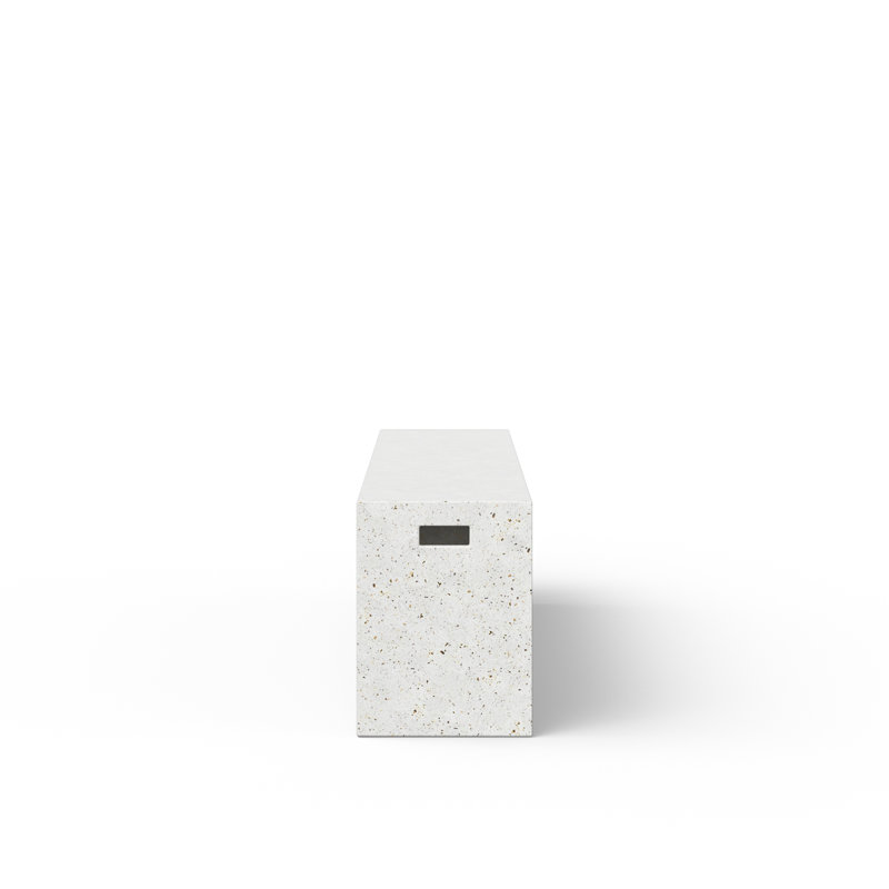 Kareen Concrete Bench, Ivory Terrazo, 18"H x 70.75" W x 14" D