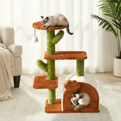 Arbre à chat Cactus avec perchoirs et poteaux en sisal, 36,6 po