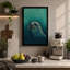Seal in Turquoise Coastal 1 Piece Wrapped Canvas Wall Art-336034764-336034772