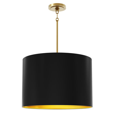 Jack Pendant - 4-Light - Modern Brass - Shannon Oyster Fabric