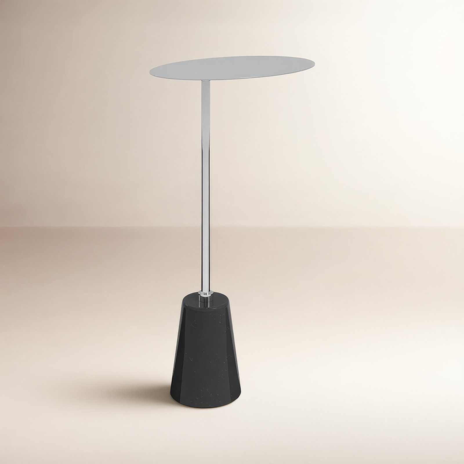 Churchill 8" End Table, Black, Silver/Gray