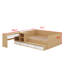 Lit plateforme double en bois avec tiroirs, tablettes et coiffeuse-1559587237