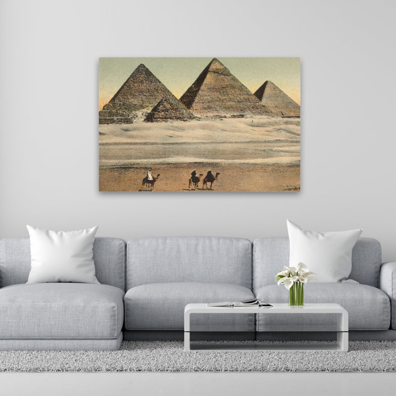 «Cairo Pyramids Crop» - Art d'aventure avec des animaux âgés, H 40 po x l 60 po