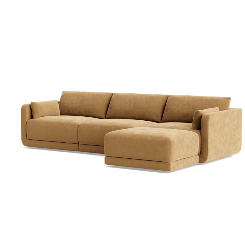 Eva Sofa With Chaise (116"), Performance Velvet - Nutmeg