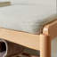 Banc à chaussures en bois massif naturel, banc de rangement moderne Mid-Century avec coussin éponge à rebond élevé pour hall d'entrée et espaces de vie