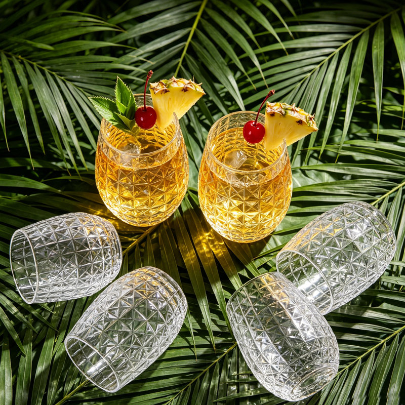 Paquet de 6 verres à cocktail en plastique 12 oz Tiki