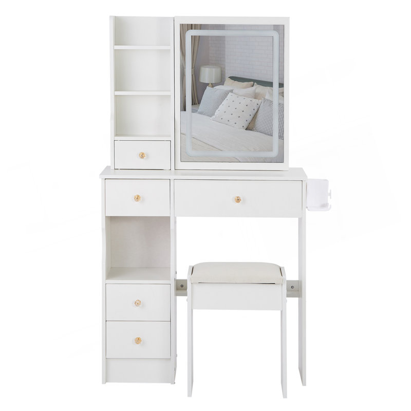 Length 11.8" X Width 15.7" X Height 63" Simple Stylish Dressing Mirror Cabinet, Full Body Mirror Cabinet, Extra Large Mirror, Multi Layer High Capacity Storage, Use Alone Or In Conjunction With Vanity